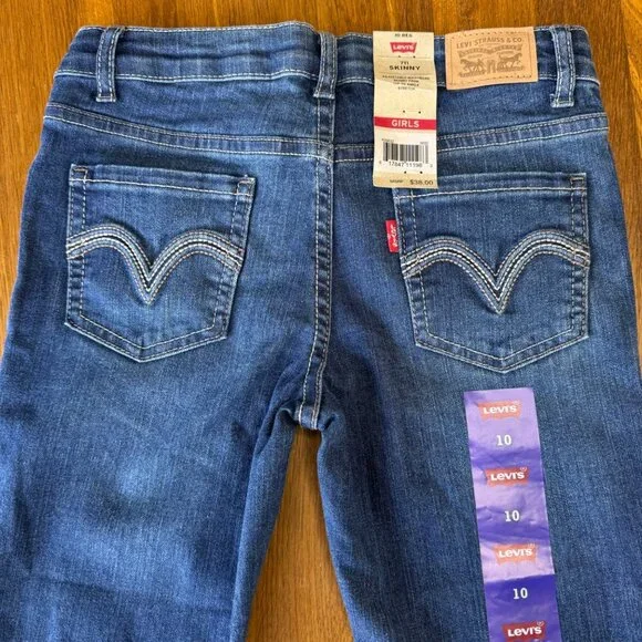LEVIS 711 Skinny Jeans Girls 10 NWT Blue Denim Levi's Girl Jean NEW - Picture 6 of 9